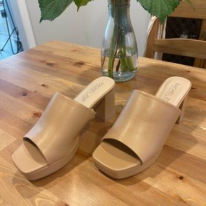 Rachel Zoe Nude Platform Mules